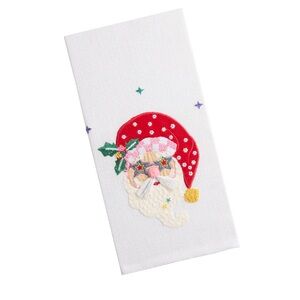 World Market “Groovy Santa” Embroidered Kitchen Towel